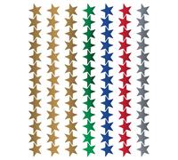 Teacher Created Resources Assorted Foil Stars Stickers Valu-Pak (6644) Red Blue Gold Green Silver