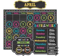 Teacher created Resources Chalkboard Brights Calendar Bulletin Board (5615)