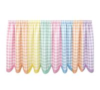Teacher Desk Skirt - 6FT Checkered Ruffled, Classroom Tablecloth Decor