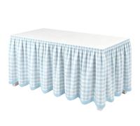 Teacher Desk Skirt - 6FT Checkered Ruffled, Classroom Tablecloth Decor