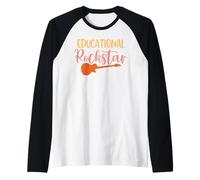 Teacher Educational Rockstar Teach Vintage School Teachers Maglia con Maniche Raglan