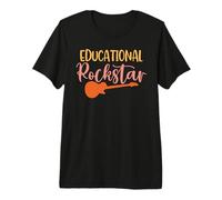 Teacher Educational Rockstar Teach Vintage School Teachers Maglietta Premium