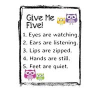 Teacher Gift Owl Poster for Elementary Classroom Educational Decor Calming Corner Bulletin Board Homeschool Nursery Wall Art(Unframed,12x18inch(30x45cm))