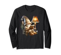 Teacher GNOME Reading Books for Retired Mom And Dad Life Maglia a Manica