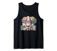 Teacher Gnome Reading Books Under Succulent Plant For Mom Canotta