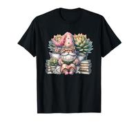 Teacher Gnome Reading Books Under Succulent Plant For Mom Maglietta