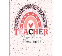 Teacher Lesson Planner 2024-2025: Weekly and Monthly Dated Lesson Plan & Record Book for Educators from July 2024 to June 2025 Academic Year, Boho Rainbow Cover For Women