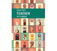 Teacher Lesson Planner 2026-2027 A5: Weekly and Monthly Class Organiser | A5 Lesson Plan, Grade and Record Book | 5 Lessons | Academic Year August 2026 - July 2027 | Cats Paws