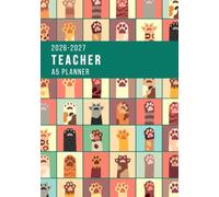 Teacher Lesson Planner 2026-2027 A5: Weekly and Monthly Class Organiser | A5 Lesson Plan, Grade and Record Book | 5 Lessons | Academic Year August 2026 - July 2027 | Cats Paws