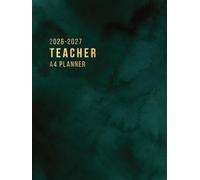 Teacher Lesson Planner 2026-2027: Weekly and Monthly Class Organiser | A4 Lesson Plan, Grade and Record Book | 7 Periods | UK Academic Year August 2026 - July 2027 | Green Marble