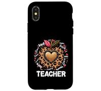 Teacher Life Leopard Apple Teacher's Day Ritorno a scuola Custodia per iPhone X/XS