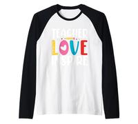 Teacher Love Inspire - Insegnante Motivazionale per Il Ritorno a Scuola Maglia con Maniche Raglan