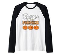 Teacher of Little Pumpkins Fall Back to School Maglia con Maniche Raglan