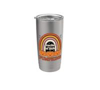 Teacher of Little Pumpkins Retro Rainbow Fall Bicchiere termico in acciaio inox doppia parete