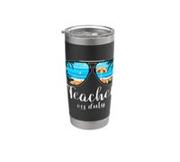 Teacher Off Duty Sunglasses Palm Tree Beach Bicchiere termico in acciaio inox doppia parete