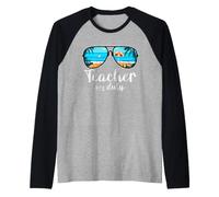 Teacher off Duty Sunglasses Palm Tree Beach Maglia con Maniche Raglan
