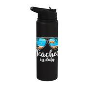 Teacher Off Duty Sunglasses Palm Tree Beach Stainless Steel Insulated Water Bottle