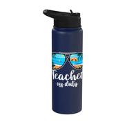 Teacher Off Duty Sunglasses Palm Tree Beach Stainless Steel Insulated Water Bottle