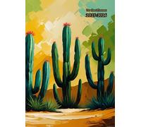 Teacher Planner 10 Periods A4: Cactus - Vertical Week To View With Register and ... Dated August To July - Academic Year Lessons Diary And Notebook - ... Non Ring Binder - Gift For Uk Men and Women.