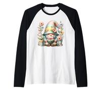 Teacher Retirement GNOME for Men Reading Book for Garden Dad Maglia con Maniche Raglan