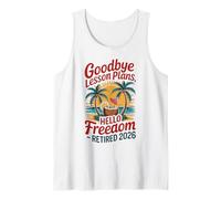 Teacher Retirement Shirts 2026 Goodbye Lesson Hello Freedom Canotta