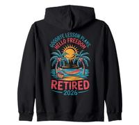 Teacher Retirement Shirts 2026 Goodbye Lesson Hello Freedom Felpa con Cappuccio