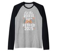 Teacher Retirement Shirts 2026 Let The Recess Begin Retire Maglia con Maniche Raglan