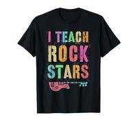 Teacher Rocks I INSEGNARE ROCKSTARS Educare Musica Educatore ABCD Maglietta