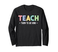 Teacher Shirt Teach Them to Be Kind T Shirt Teach Kindness Maglia a Manica