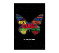 Teacher Supplies Career Motivation Posters, Inspirational Elementary Middle School Classroom Decor for Bulletin Board Wall Art(Framed,12x18inch(30x45cm))