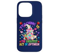 Teacher Unicorn Mom Teaching Is Greatest Act Of Optimism Custodia per iPhone 14 Pro
