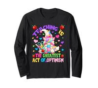 Teacher Unicorn Mom Teaching Is Greatest Act of Optimism Maglia a Manica