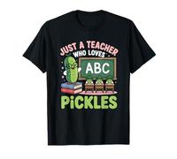 Teacher Who Loves Pickles Back to School Maglietta