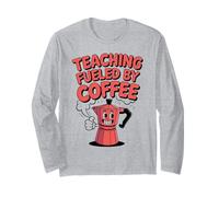Teaching Fueled by Coffee - Moka Pot Design Divertente educatore Maglia a Manica