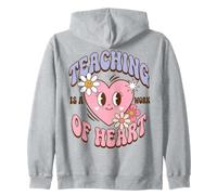 Teaching Is A Work of Heart Educator Quote Felpa con Cappuccio