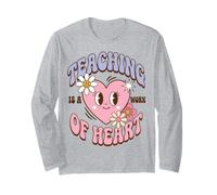 Teaching Is A Work of Heart Educator Quote Maglia a Manica