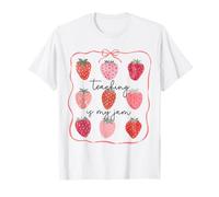 Teaching Is My Jam Insegnante Team Crew Carino Fragola Ragazze Maglietta