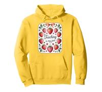 Teaching Is My Jam Strawberry Teacher Team Crew Fun Felpa con Cappuccio