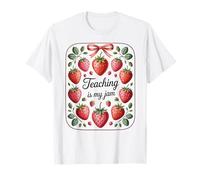 Teaching Is My Jam Strawberry Teacher Team Crew Fun Maglietta