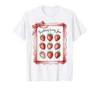 Teaching Is My Jam Strawberry Teacher Team Crew Fun Maglietta