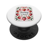 Teaching Is My Jam Strawberry Teacher Team Crew Fun PopSockets PopGrip Adesivo
