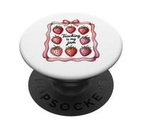 Teaching Is My Jam Strawberry Teacher Team Crew Fun PopSockets PopGrip Adesivo