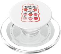 Teaching Is My Jam Strawberry Teacher Team Crew Fun PopSockets PopGrip per MagSafe