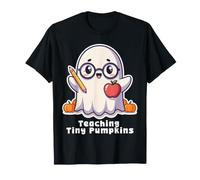 Teaching Tiny Pumpkins Fantasma Carino Maestra Halloween Maglietta