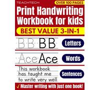 Teachtech Print Handwriting Workbook for Kids (Tascabile)