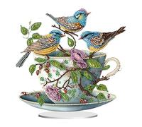 Teacup Bird Bird 2D piatto fai da te Top Top Kits Ornaments Desktop Kit 5D Art Art Decorazioni per decorazioni per il desktop per ufficio Home Office