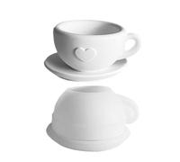 Teacup Candle Silicone Mold Set 2 pezzi | Silicone, Heart Shape | Coffee Cup & Saucer Mold For Candle, Soap, Plaster, Resin | DIY Specchio epossidico old