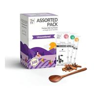 TeaFit Premium Unsweetened Assorted Instant Tea Premix - 24 Single Serve Sachets | Ginger-Cardamom-Masala-Lemongrass | Ready to Drink Instant, Home Like Chai, No Added Sugar