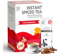 TeaFit Premium Unsweetened Spiced Instant Tea Premix - 20 Single Serve Sachets | Ready to Drink Instant Milk Tea Premix | Strong Home Like Masala Chai | No Added Artificial Sugar