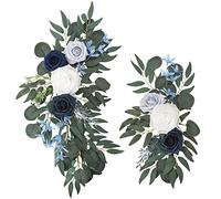 Teahutty 2 pezzi fiori artificiali swag matrimonio arco fiori kit per matrimonio segno di benvenuto decorazione floreale, ghirlanda floreale per feste fai da te cerimonia ricevimento sfondo